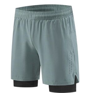 Alyth 2 In 1 Mens Running Jogging Shorts with Pockets M